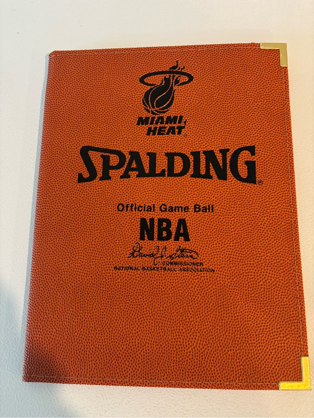 Spalding Orange Pebble-Grain NBA Miami Heat Notebook with Gold Corners